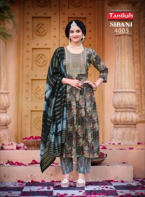 Taniksh by Sibani vol 4 reyon printed fancy readymade suit catlogue at low rate readymade suit catalogs