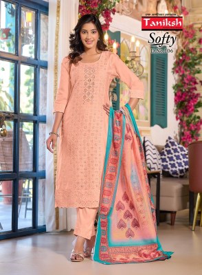 Taniksh by Softy vol 1 fancy muslin chifli work readymade suit catalogue at affordable rate readymade suit catalogs