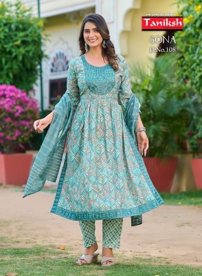 Taniksh  by Sona vol 1 capsual reyon printed readymade suit catalogue at low rate readymade suit catalogs