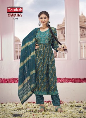 Taniksh by Swara vol 11 capsual reyon printed embroidered kurti pant and dupatta catalogue readymade suit catalogs