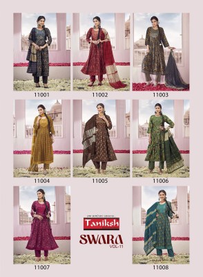 Taniksh by Swara vol 11 capsual reyon printed embroidered kurti pant and dupatta catalogue readymade suit catalogs