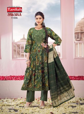 Taniksh by Swara vol 11 capsual reyon printed embroidered kurti pant and dupatta catalogue readymade suit catalogs