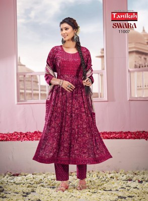 Taniksh by Swara vol 11 capsual reyon printed embroidered kurti pant and dupatta catalogue readymade suit catalogs