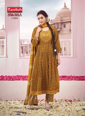 Taniksh by Swara vol 11 capsual reyon printed embroidered kurti pant and dupatta catalogue readymade suit catalogs