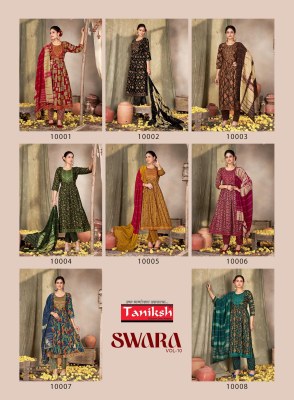 Taniksh by swara vol 10 capsul reyon print with embroidered readymade suit catalogue at low rate readymade suit catalogs