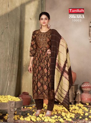 Taniksh by swara vol 10 capsul reyon print with embroidered readymade suit catalogue at low rate readymade suit catalogs