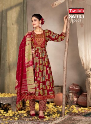 Taniksh by swara vol 10 capsul reyon print with embroidered readymade suit catalogue at low rate readymade suit catalogs