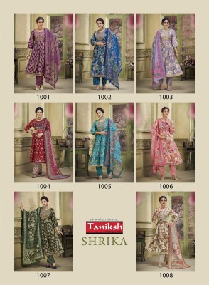 Taniksh luanch Shrika vol3 maslin print nyra cut kurti pant and dupatta catalogue at low rate readymade suit catalogs