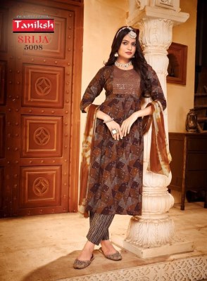 Taniksh present Srija vol 5 rayon printed embroidered anarkali style kurti catalogue readymade suit catalogs