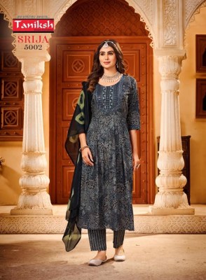 Taniksh present Srija vol 5 rayon printed embroidered anarkali style kurti catalogue readymade suit catalogs