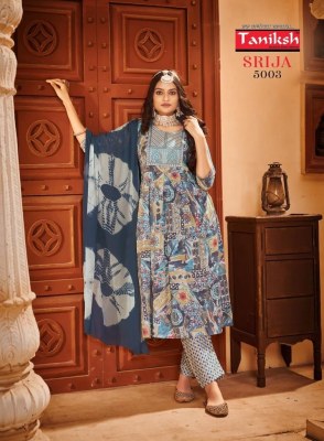 Taniksh present Srija vol 5 rayon printed embroidered anarkali style kurti catalogue readymade suit catalogs