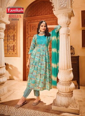 Taniksh present Srija vol 5 rayon printed embroidered anarkali style kurti catalogue readymade suit catalogs