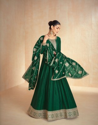 Tanisha by Aashirwad Premium Silk Embroidered Exclusive Gown with Dupatta collection gown catalogs