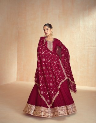 Tanisha by Aashirwad Premium Silk Embroidered Exclusive Gown with Dupatta collection gown catalogs