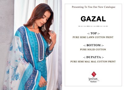 Tanishk Fashion by Gazal Bandhani pure lawn cotton printed unstitched dress material catalogue at low rate salwar kameez catalogs