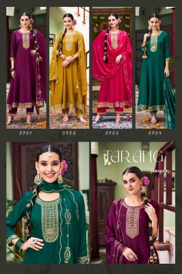 Tarang by Rangoon Chinon Silk Fancy Work Anarkali suit catalogue in budget price fancy Anarkali suit catalogs