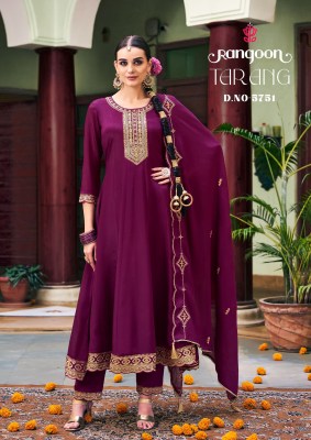 Tarang by Rangoon Chinon Silk Fancy Work Anarkali suit catalogue in budget price fancy Anarkali suit catalogs