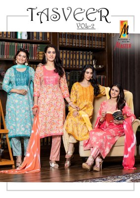 Tasveer vol 2 by Master capsule printed fancy kurti pant and dupatta catalogue at amaviexpo Master