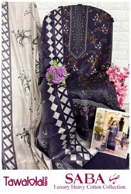 Tawakkal Saba Fabrics Luxury Heavy Cotton Collection Pure Cotton Dress Material Set Wholesale dress material catalogs