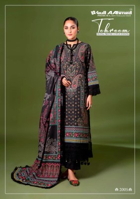 Tehreem vol 2 by Gull Aahmed Pure Lawn with mal mal unstitched suit catalogue at affordable rate dress material catalogs