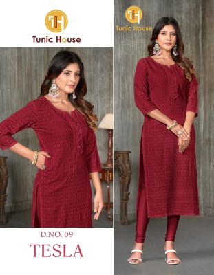 Telsa by tunic house  chikankari work kurti catalogue at amaviexpo kurtis catalogs