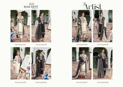 The artist by Riaz arts pure karachi digital printed unstitched dress material catalogue at affordable rate salwar kameez catalogs