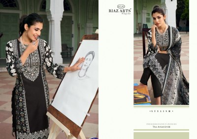 The artist by Riaz arts pure karachi digital printed unstitched dress material catalogue at affordable rate salwar kameez catalogs