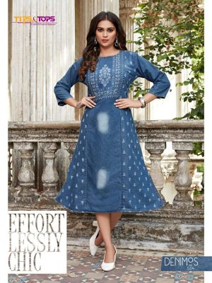 Tips And Tops Denimos Vol 5 Pure Cotton Denim Kurti catalogue wholesaler  kurtis catalogs