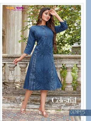 Tips And Tops Denimos Vol 5 Pure Cotton Denim Kurti catalogue wholesaler  kurtis catalogs