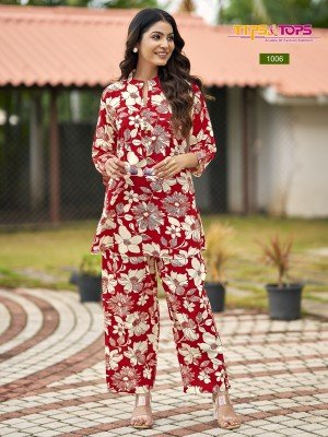 Tips And Tops Fashion Beats Vol 13 Festive Heavy Rayon Printed Co Ord Set Collection Wholesale co ord set catalogs