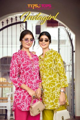 Tips And Tops  Instagirl Co Ord Set Festive Collection Heavy Rayon Print  Stylish Party Wear Wholesale wholesale catalogs