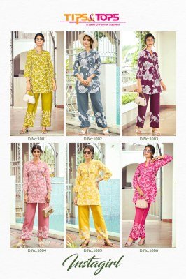 Tips And Tops  Instagirl Co Ord Set Festive Collection Heavy Rayon Print  Stylish Party Wear Wholesale co ord set catalogs