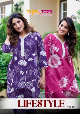 Tips And Tops  Lifestyle Vol 2 Co- Ord Set Lace Work With Packet  Wholesale  wholesale catalogs