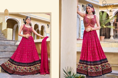 Titliya by Virasat heavy pure chinon embroidered digital printed lehenga choli catalogue lehenga choli catalogs