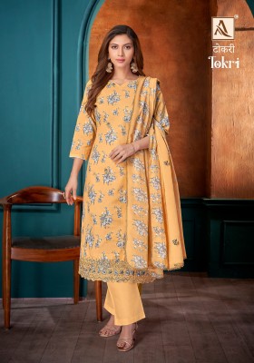 Tokri by Alok suit pure cambric floral printed unstitched dress material catalogue at low rate salwar kameez catalogs