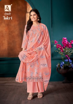 Tokri by Alok suit pure cambric floral printed unstitched dress material catalogue at low rate salwar kameez catalogs