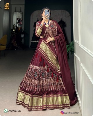 Traditional Elegance with a Modern Twist Gaji Silk Lehenga Choli Digital Print Perfection with Lagadi Patta Unstitched Blouse Wholesale Single