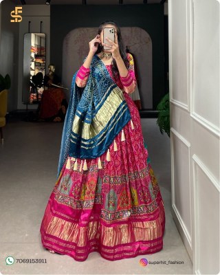 Traditional Elegance with a Modern Twist Gaji Silk Lehenga Choli Digital Print Perfection with Lagadi Patta Unstitched Blouse Wholesale Single