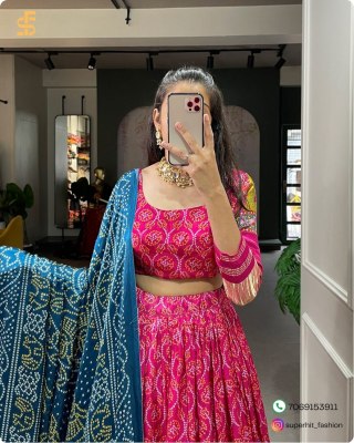 Traditional Elegance with a Modern Twist Gaji Silk Lehenga Choli Digital Print Perfection with Lagadi Patta Unstitched Blouse Wholesale lehenga choli