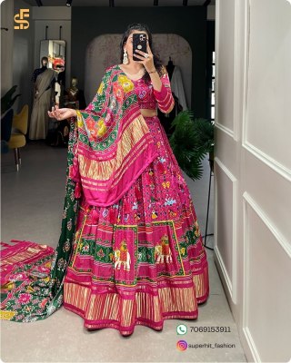 Traditional Elegance with a Modern Twist Gaji Silk Lehenga Choli Digital Print Perfection with Lagadi Patta Unstitched Blouse Wholesale lehenga choli