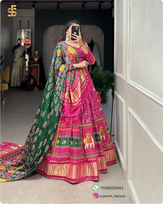Traditional Elegance with a Modern Twist Gaji Silk Lehenga Choli Digital Print Perfection with Lagadi Patta Unstitched Blouse Wholesale lehenga choli