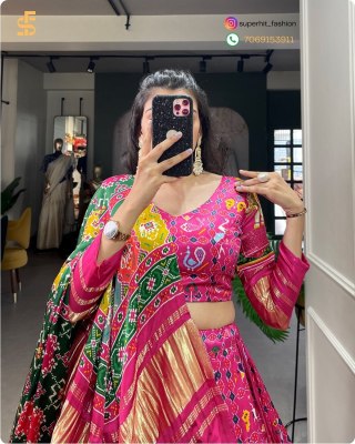 Traditional Elegance with a Modern Twist Gaji Silk Lehenga Choli Digital Print Perfection with Lagadi Patta Unstitched Blouse Wholesale lehenga choli