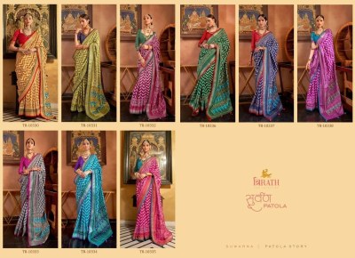 Trinath Suwarna Patola Saree Sigma Silk With Aqwa Finish Unique Patola Design Saree Wholesale sarees catalogs