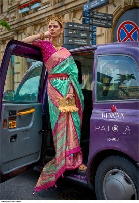 Trirath Rewa Patola Vol-5 Mercerizer Sigma Silk Classic Patola Saree with Sambalpuri Pallu And Aqua Finish Wholesale sarees catalogs