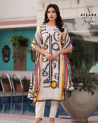 Trisha by Afsana Exclusive Floral printed cotton silk handwork readymade suit catalogue at affordable rate Afsana Suits Catalogue 