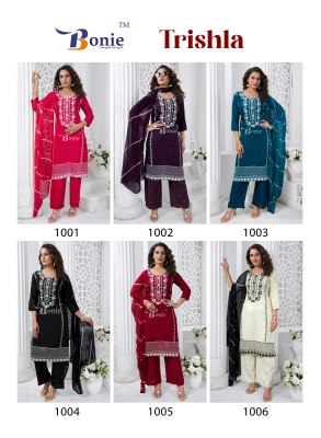 Trishla vol 1 by Bonie Kurti palazo with dupatta with low budget price readymade suit catalogs