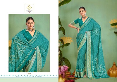 Tulsi Bandhej by Shubh Shree Velvet Tusser silk saree with blouse collection at affordable rate sarees catalogs