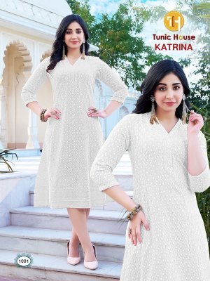 Tunic House Katrina Anarkali Kurti Viscose Rayon Chikankari And Sequin Work Wholesale wholesale catalogs