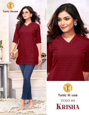 Tunic House Krisha Chikanakri Short top For Girls  wholesale catalogs