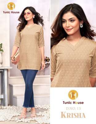 Tunic House Krisha Chikanakri Short top For Girls  western wear catalogs